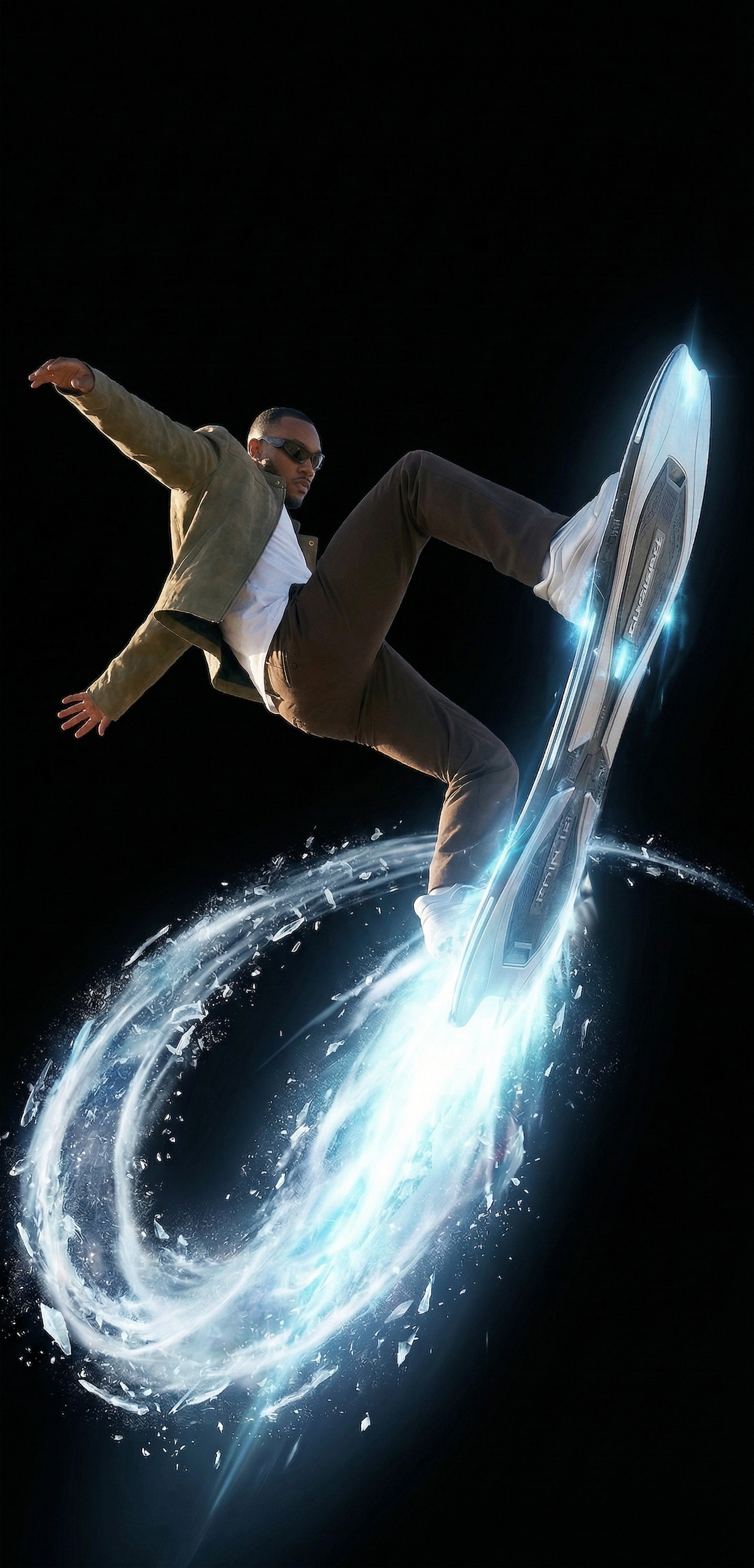 Russ on a space hoverboard